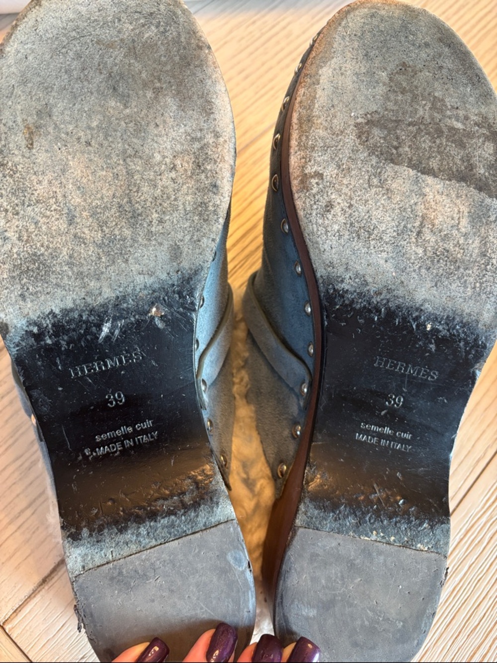 HERMES CARLOTTA MULES Sz 39 - Picture 4 of 14